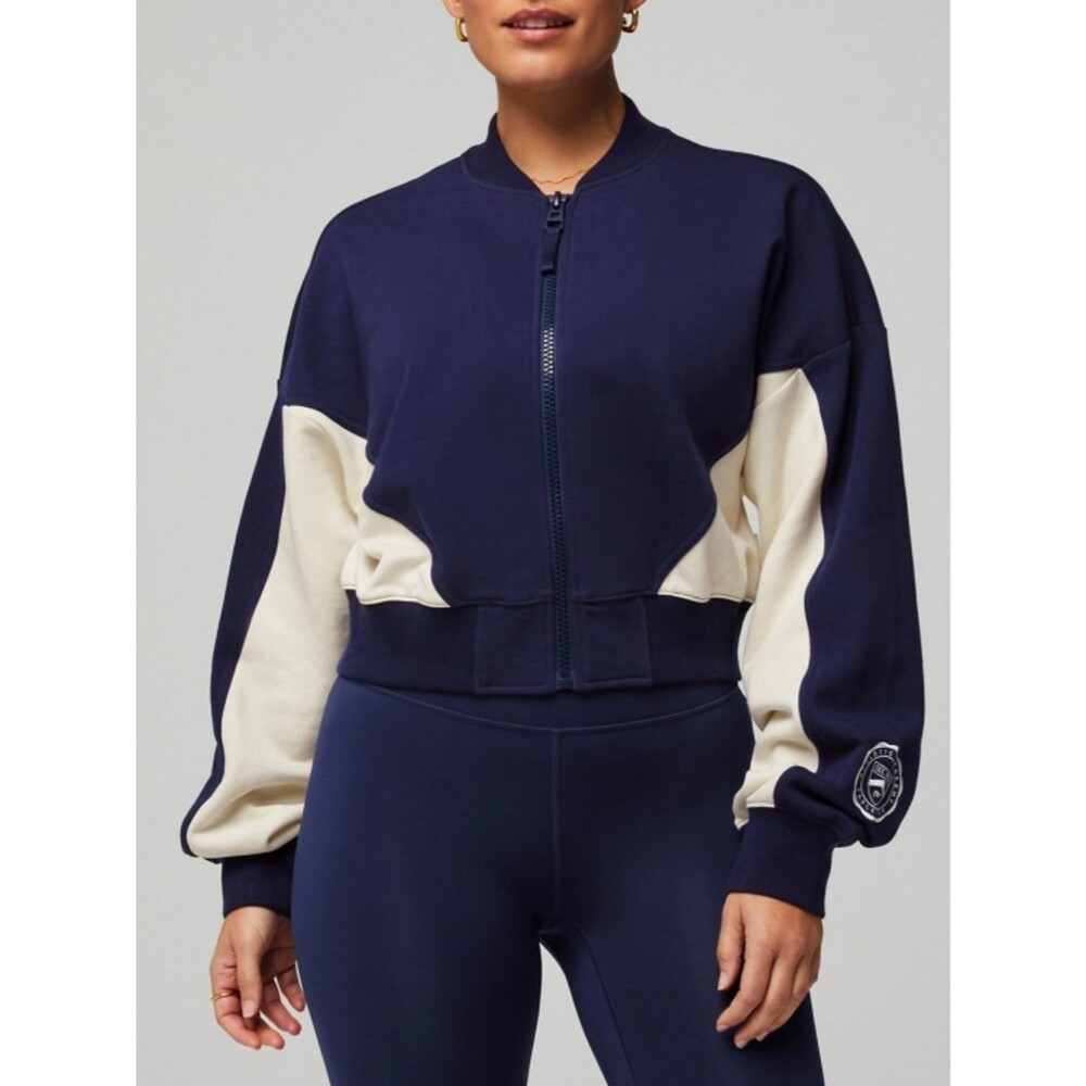 Fabletics Year Round Terry Bomber Full Zip Jacket Size Medium